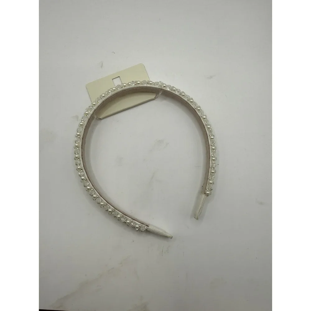NWT     i Am Beaded Headband Pearl
